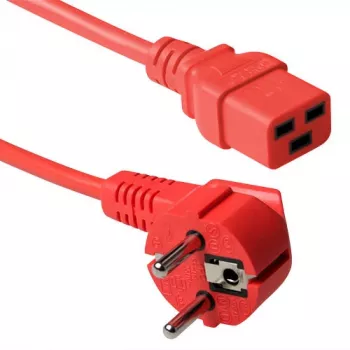 ACT καλώδιο τροφοδοσίας βύσμα CEE 7/7 (γωνιακό) - C19 κόκκινο 1,8 m