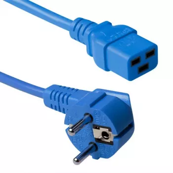 ACT καλώδιο τροφοδοσίας βύσμα CEE 7/7 (γωνιακό) - C19 μπλε 1,2 m