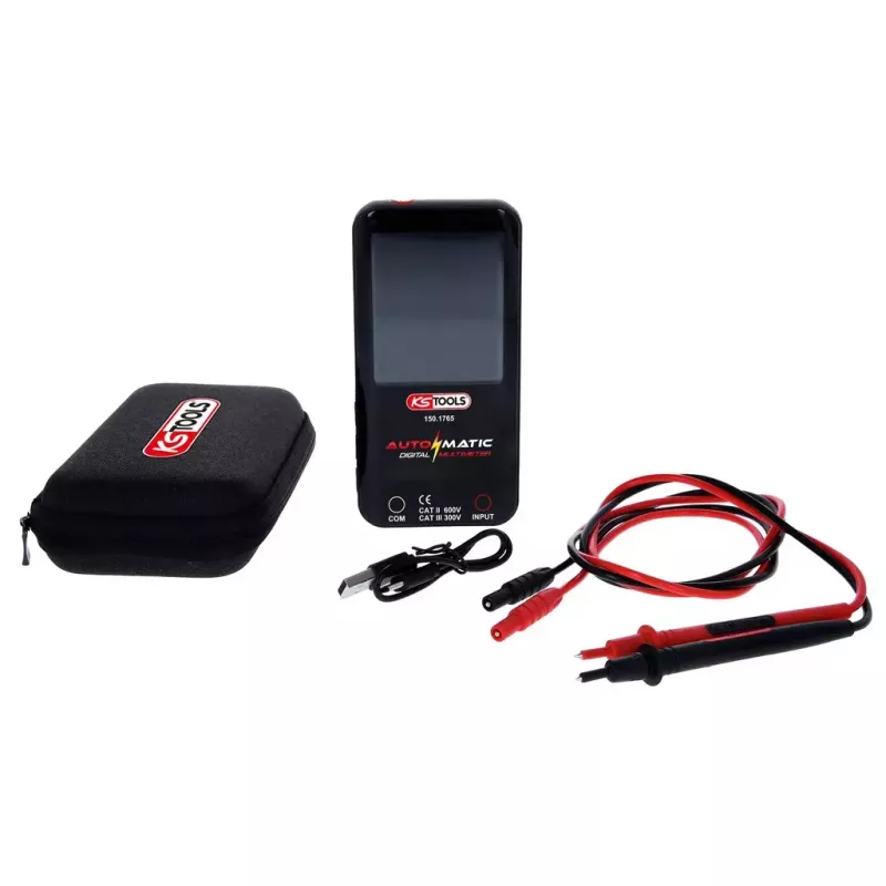 KS Tools 150.1765 αυτόματο ψηφιακό πολύμετρο με καλώδια μέτρησης