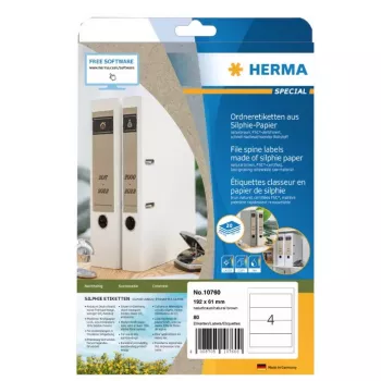 Αυτοκόλλητες ετικέτες HERMA 10754, 97 x 42,3 mm, χαρτί Silphie, φυσικό καφέ, μόνιμης πρόσφυσης