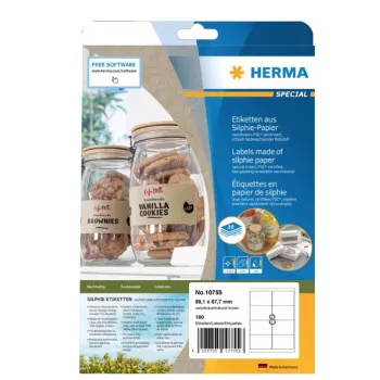 Αυτοκόλλητες ετικέτες HERMA 10755 Ορθογώνιες Μόνιμες Καφέ 160 τεμ.