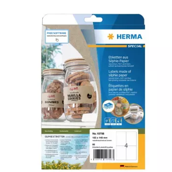 Αυτοκόλλητη ετικέτα HERMA 10756 Ορθογώνια Μόνιμη Καφέ 80 τεμ.