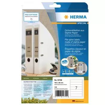 Αυτοκόλλητη ετικέτα HERMA 10759 Ορθογώνια Μόνιμη Καφέ 140 τεμ.