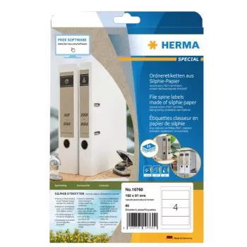 Αυτοκόλλητη ετικέτα HERMA 10760 Ορθογώνια Μόνιμη Καφέ 80 τεμ.