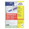 Avery Zweckform 6602 ετικέτες γενικής χρήσης, 70 x 36 mm, 65 φύλλα (50+15), Ultragrip, λευκές