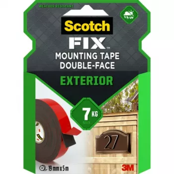 3M 7100274675 Scotch-Fix αυτοκόλλητη ταινία στερέωσης διπλής όψης για εξωτερικό χώρο, 19 mm x 5 m, κόκκινο/μαύρο