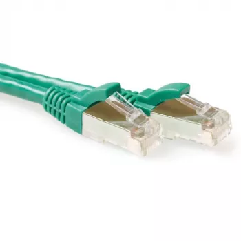 ACT πράσινο 20 μέτρα LSZH SFTP CAT6A καλώδιο patch, με προστασία γλωττίδας, με βύσματα RJ45