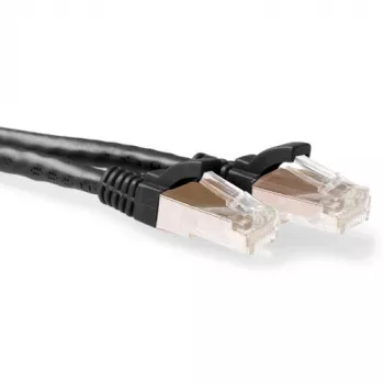 ACT μαύρο 20 μέτρα LSZH SFTP CAT6A καλώδιο patch χωρίς γλωττίδα με βύσματα RJ45