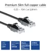ACT μαύρο 5 μέτρα LSZH U/UTP CAT6 Datacenter Slimline καλώδιο patch με βύσματα RJ45