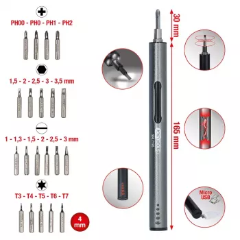 KS Tools 500.7195 επαναφορτιζόμενο δραπανοκατσάβιδο USB ακριβείας