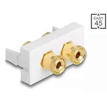 DeLOCK Easy 45 Μονάδα 2 x υποδοχή με βύσμα κόκκινο μαύρο Δακτύλιος 22,5 x 45 mm