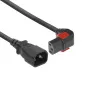 Καλώδιο τροφοδοσίας ACT C14 - C13 IEC Lock (γωνιακό) μαύρο 1 m, PC2044