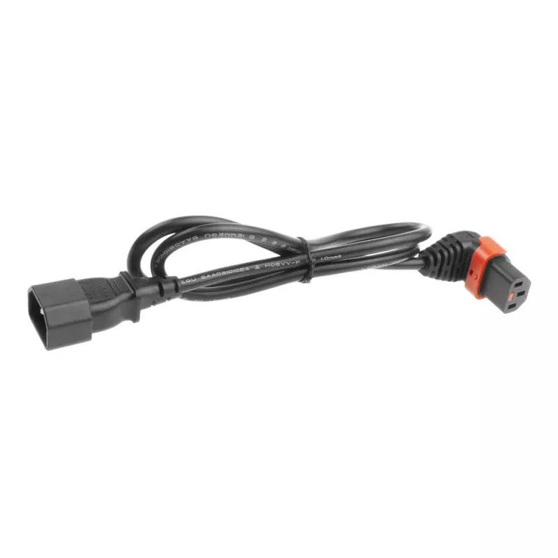 Καλώδιο τροφοδοσίας ACT C14 - C13 IEC Lock (γωνιακό) μαύρο 3 m, PC2052