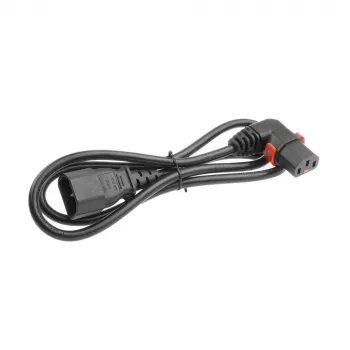 Καλώδιο τροφοδοσίας ACT C14 - C13 IEC Lock (γωνιακό) μαύρο 1 m, PC2041