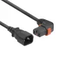 Καλώδιο τροφοδοσίας ACT C14 - C13 IEC Lock (γωνιακό) μαύρο 3 m, PC2049