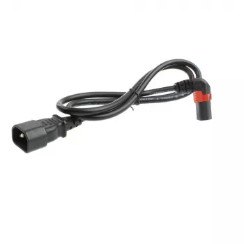 Καλώδιο τροφοδοσίας ACT C14 - C13 IEC Lock (γωνιακό προς τα πάνω) μαύρο 1 m, PC2043