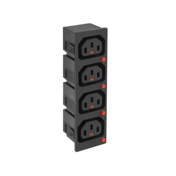 ACT C13 IEC Lock Net Entree (4x έξοδος) - μαύρο, PA135015BK4
