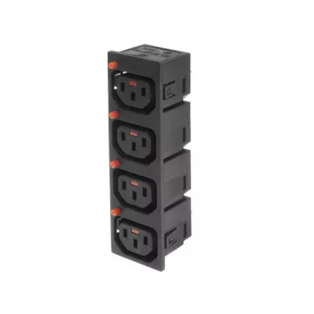 ACT C13 IEC Lock Net Entree (4x έξοδος) - μαύρο, PA135015BK4