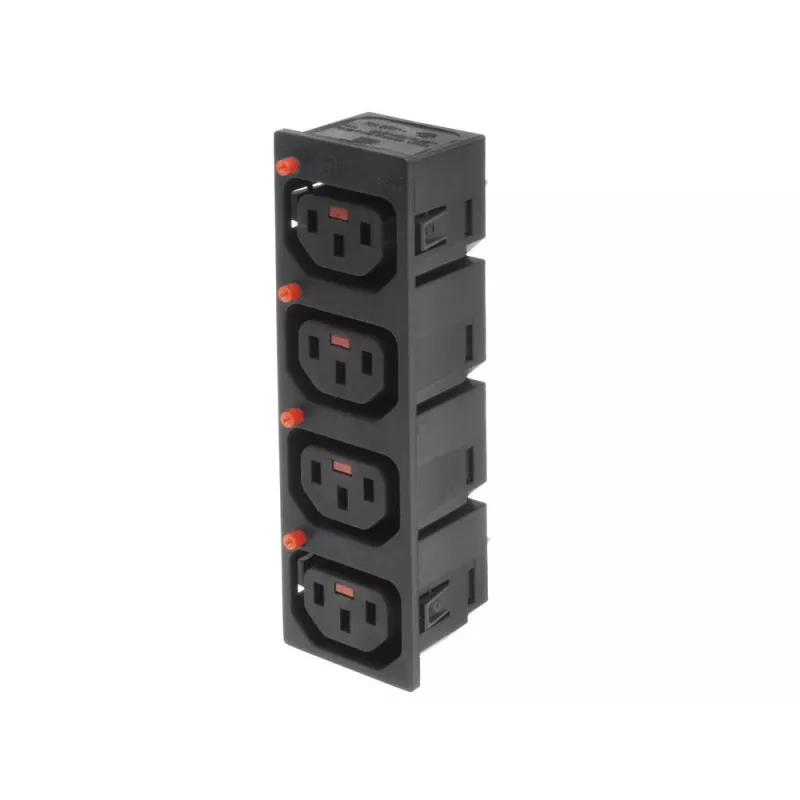 ACT C13 IEC Lock Net Entree (4x έξοδος) - μαύρο, PA135015BK4