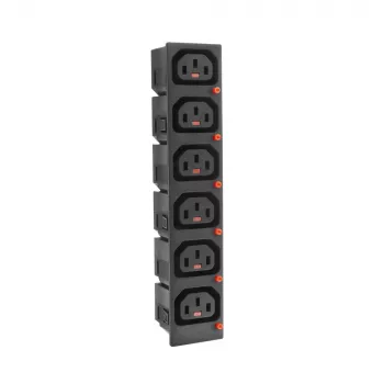 ACT C13 IEC Lock Net Entree (6x έξοδος) - μαύρο, PA135015BK6