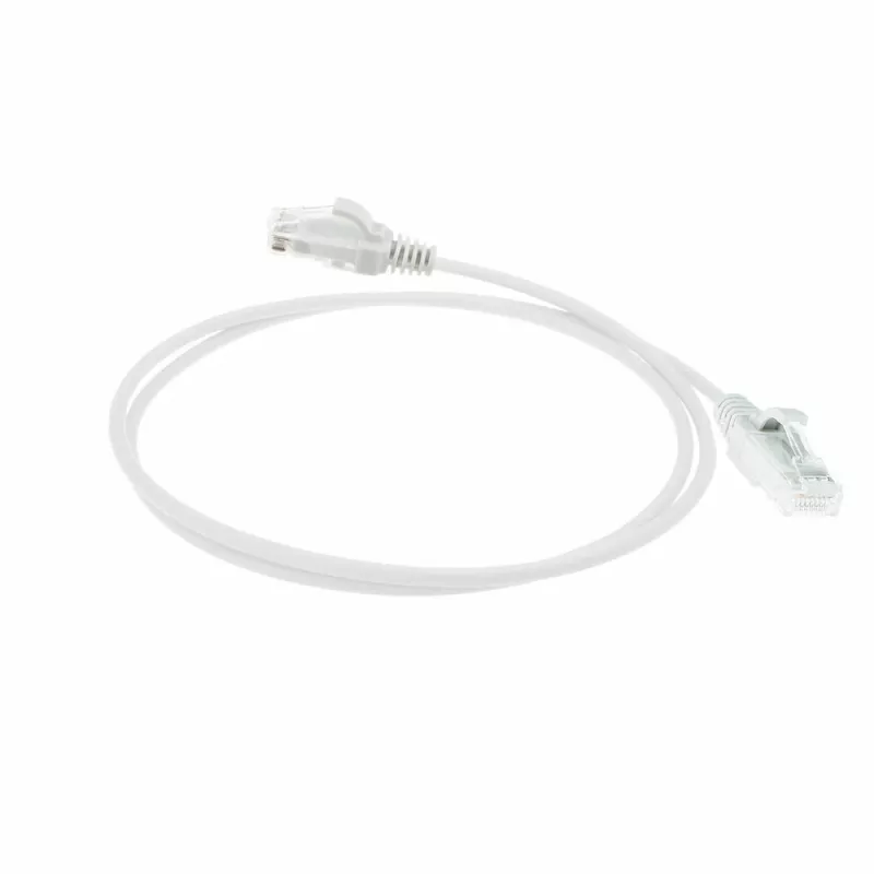 ACT λευκό 7 μέτρα LSZH U/UTP CAT6 Datacenter Slimline καλώδιο patch με βύσματα RJ45