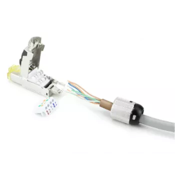 ACT Επί τόπου συναρμολογούμενο βύσμα RJ45 CAT6A θωρακισμένο, χωρίς εργαλεία, 4PPoE 100W