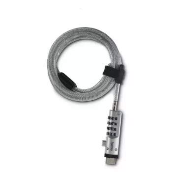 Hama Κλειδαριά καλωδίου USB Ασημί, Διάφανο 1,8 m