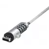 Hama 00126821 κλειδαριά USB για φορητό υπολογιστή, με συνδυασμό 4 ψηφίων, ανθρακούχος χάλυβας, ασημί