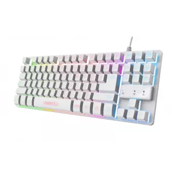 Trust GXT 833W Thado Πληκτρολόγιο Gaming USB QWERTZ Γερμανικό Λευκό