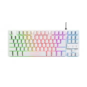 Trust GXT 833W Thado Πληκτρολόγιο Gaming USB QWERTZ Γερμανικό Λευκό