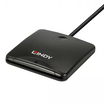 Lindy USB 2.0 Smart Card Reader, USB, μαύρο, 1,2 m, 480 MB/s, 2 έτη, CE, Federal Communications Commission (FCC), REACH, RoHS