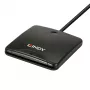 Lindy USB 2.0 Smart Card Reader, USB, μαύρο, 1,2 m, 480 MB/s, 2 έτη, CE, Federal Communications Commission (FCC), REACH, RoHS