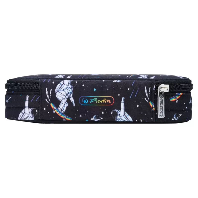 Herlitz Space Skater Μαλακή Κασετίνα Πολυεστέρας Σκούρο Μπλε Λευκό