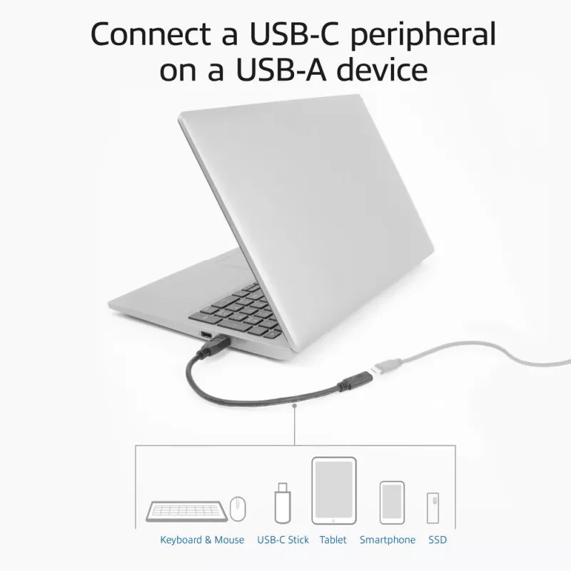 Προσαρμογέας USB ACT AC7460 βύσμα USB-A σε υποδοχή USB-C 24 ακίδων, 20 cm, 5 Gbit/s