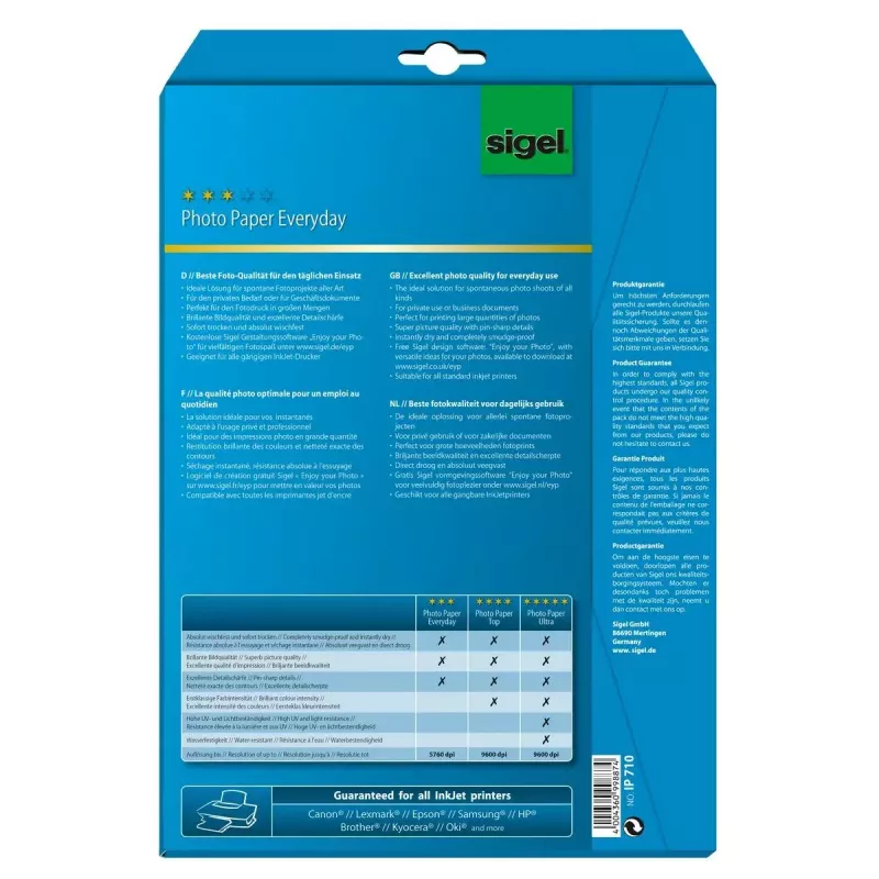 Χαρτί εκτύπωσης A4 Sigel IP710 Gloss 20 φύλλα Λευκό