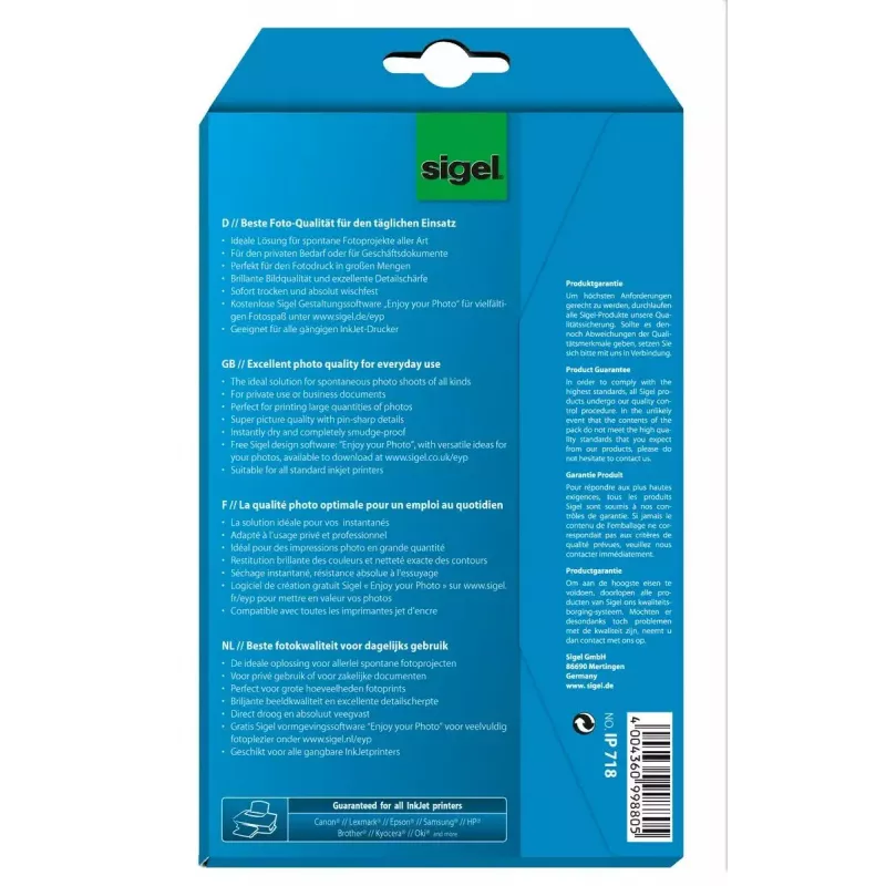 Φωτογραφικό χαρτί γυαλιστερό Sigel IP718