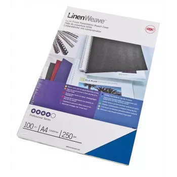 Εξώφυλλα βιβλιοδεσίας GBC LinenWeave 250 g/m² A4 βασιλικό μπλε (100), A4, μπλε, 250 g/m², 100 τεμ., Αίγυπτος