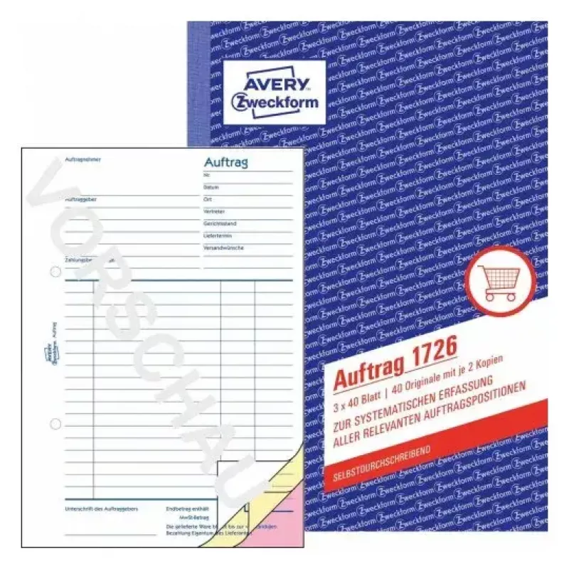 Έντυπο/τετράδιο λογιστικής AVERY 1726 A5 40 σελίδες