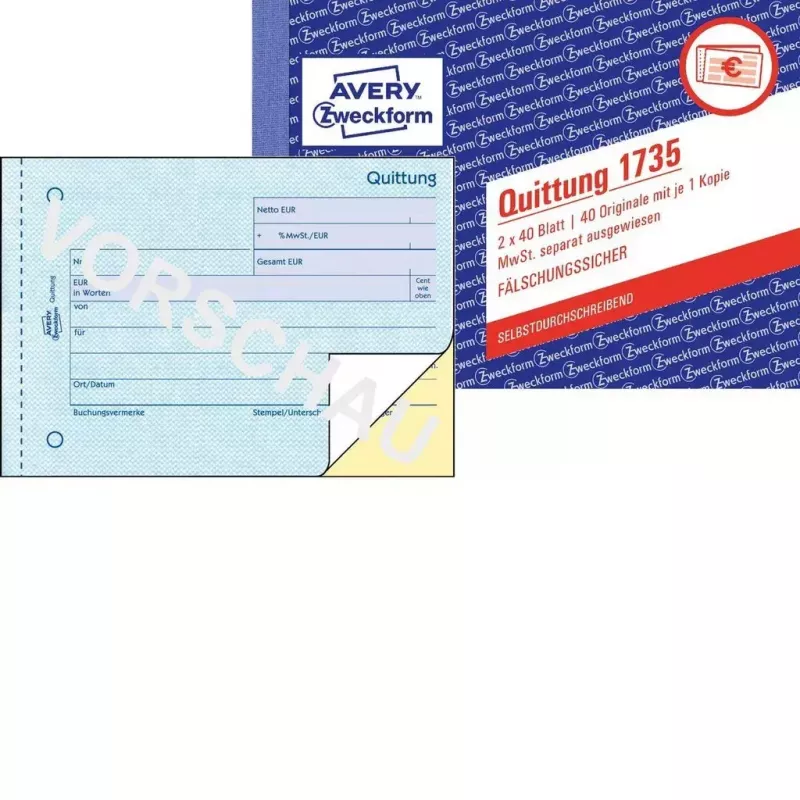 Βιβλίο εντύπων λογιστικής A6 Avery 1735