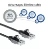 ACT Μαύρο 1 μέτρο LSZH U/UTP CAT6 Datacenter Slimline καλώδιο patch snagless με βύσματα RJ45