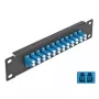 Patch panel οπτικών ινών DeLOCK 10 ίντσες 12 Port LC Duplex μπλε 1U μαύρο