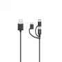 Hama 00200617 καλώδιο USB USB 2.0 0,75 m USB A USB C/Micro USB A/Lightning μαύρο