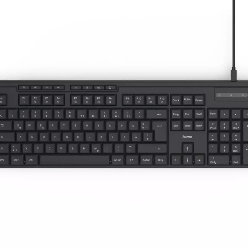 Hama CK-200 Πληκτρολόγιο Home/Office USB QWERTZ Γερμανικό μαύρο