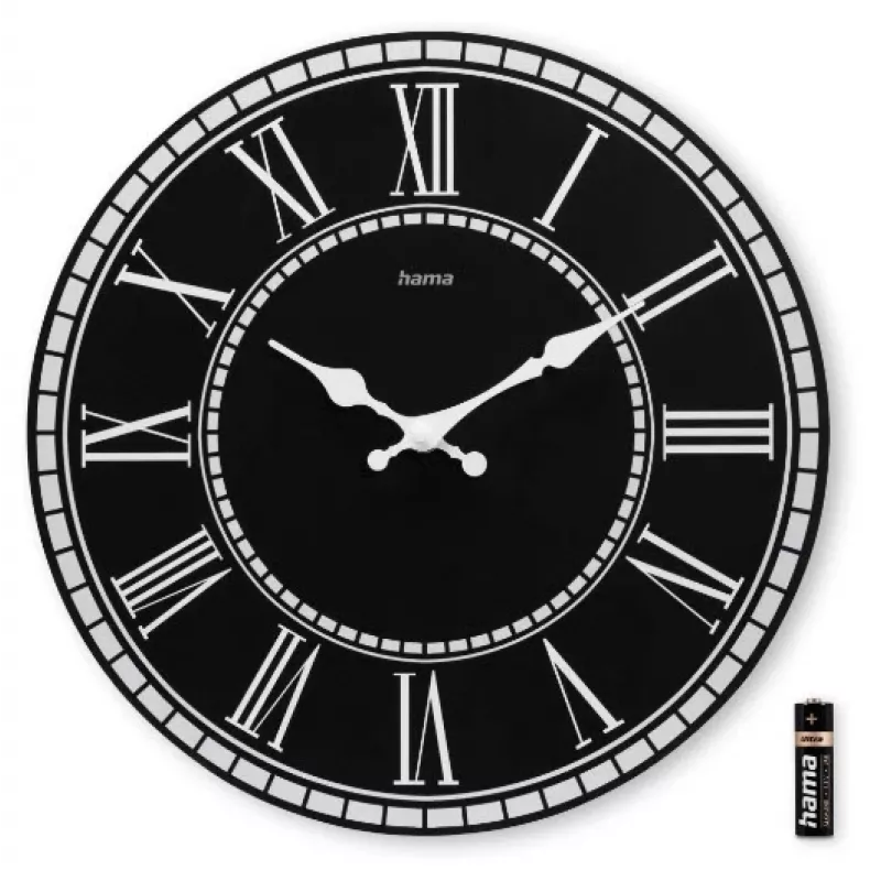 Hama Rab ρολόι quartz στρογγυλό μαύρο