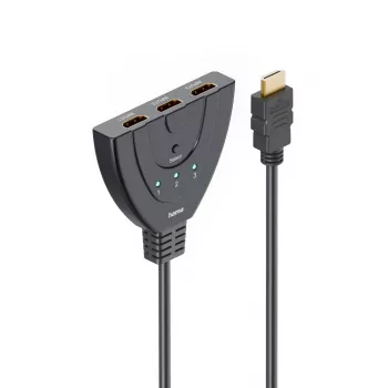 Hama 4K HDMI Switch 3x1, 3x υποδοχή HDMI θηλυκή σε 1x βύσμα HDMI αρσενικό (00205101)