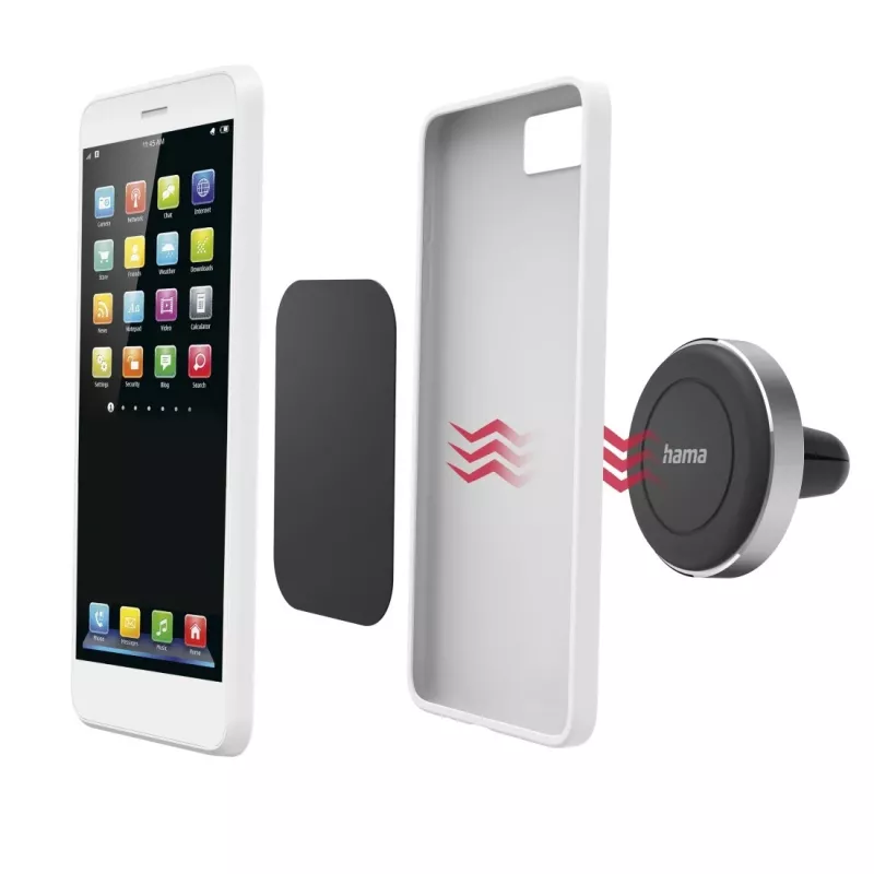 Hama Magnet Παθητική Βάση Κινητού/Smartphone Μαύρο, Ασημί