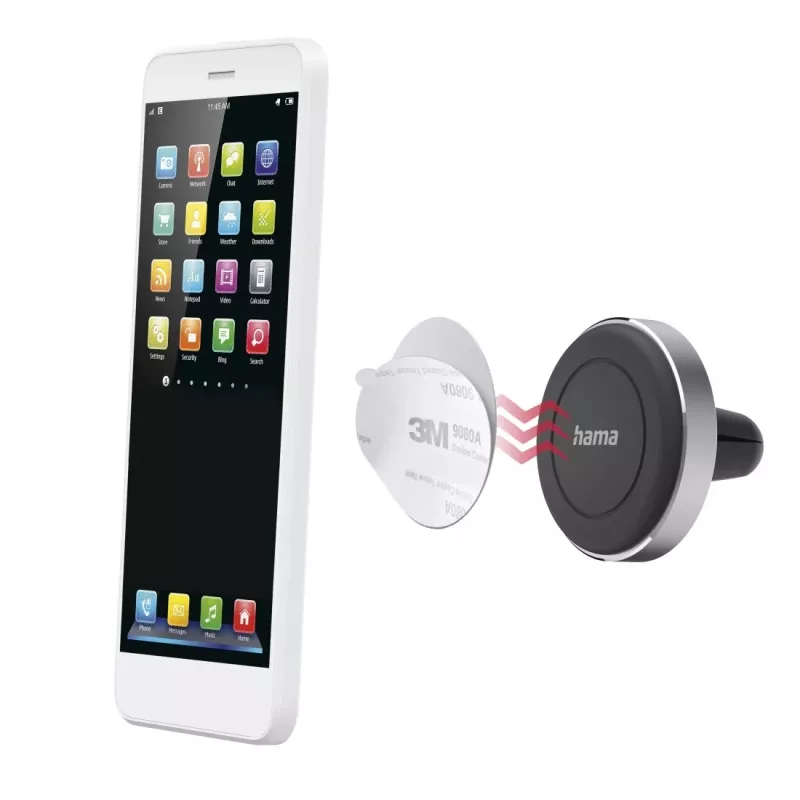 Hama Magnet Παθητική Βάση Κινητού/Smartphone Μαύρο, Ασημί