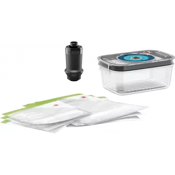 Δοχείο αποθήκευσης τροφίμων Bosch MSZV6FS1 ορθογώνιο σετ 1 L μαύρο, πράσινο, γκρι, διαφανές