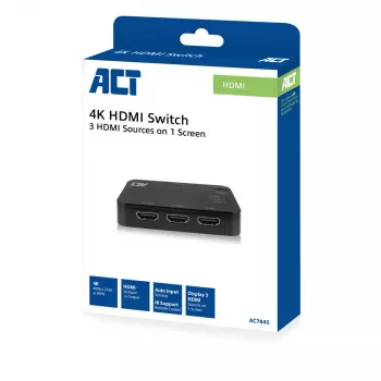 ACT διακόπτης HDMI 4K 3x1 μαύρο 60Hz 1920x1080 3840x2160