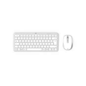Hama WKM-500 πληκτρολόγιο ποντίκι σετ Home USB + RF Wireless + Bluetooth QWERTZ Γερμανικό Γκρι, Λευκό